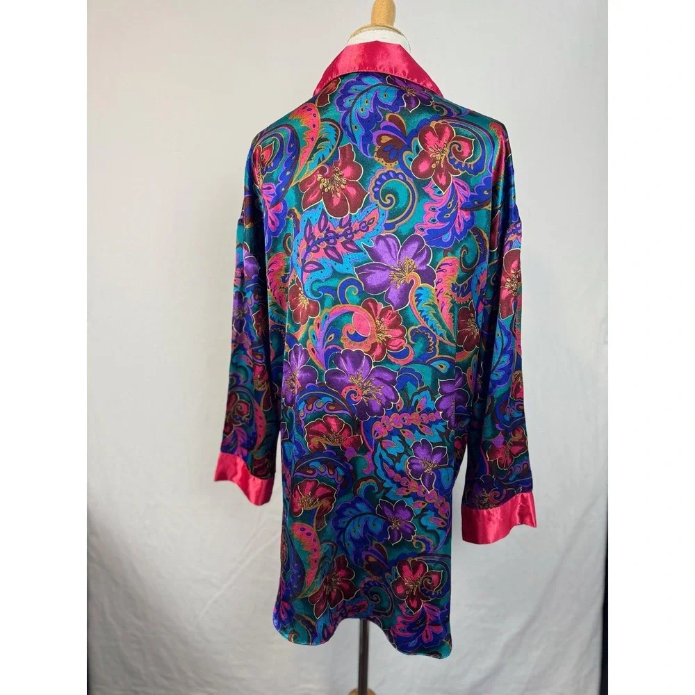 Victoria's‎ Secret Satin Floral Pajama Night Shirt Floral Size Small 90's Y2K